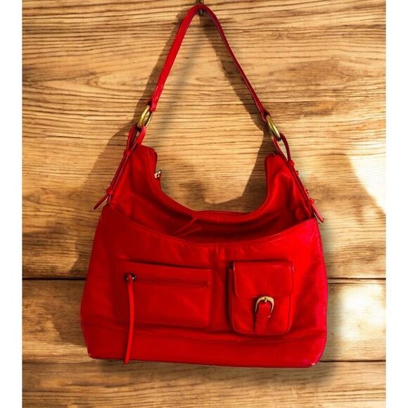 Vintage ILI New York Toronto Red Genuine Leather Tote Shoulder Bag Handbag - Picture 1 of 10